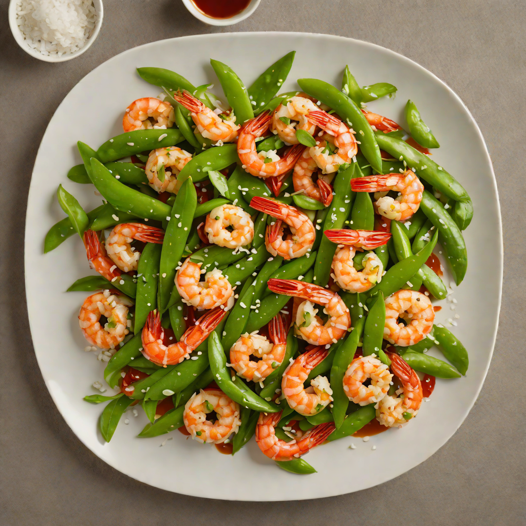 Stir-Fried Shrimp with Garlic-Chili Sauce and Snow Peas