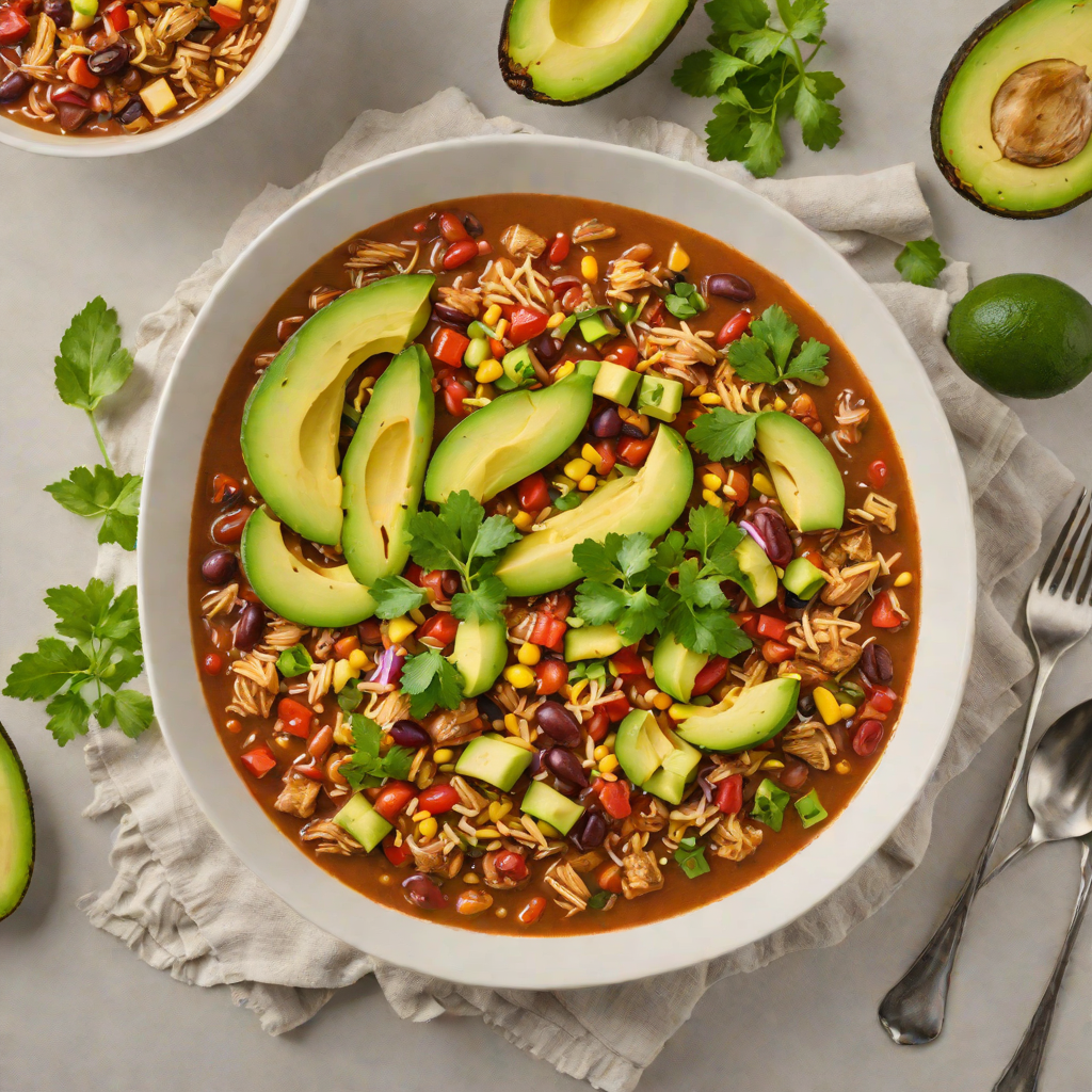 Crock Pot Spicy Chicken Chili with Avocado