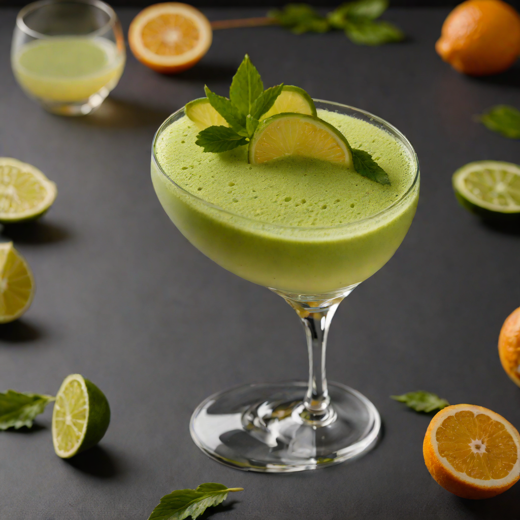 Matcha-Infused Mezcal Sour with Citrus Foam