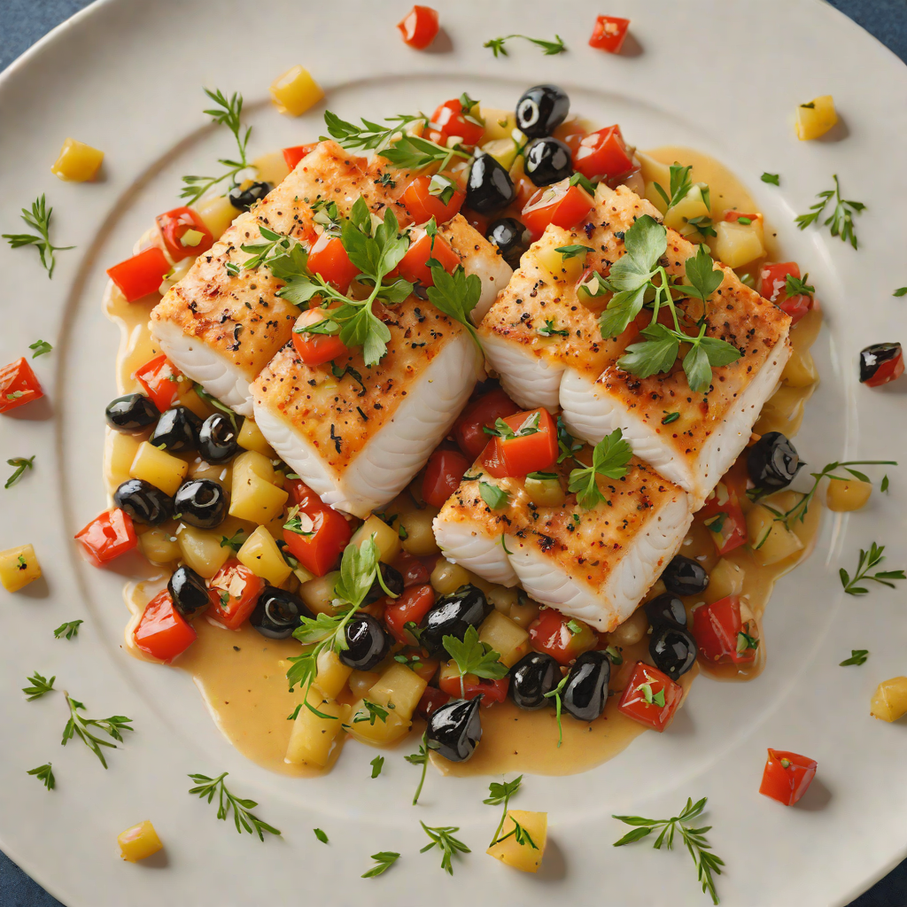 Pan-Seared Mediterranean Cod with Olive and Tomato Ragout