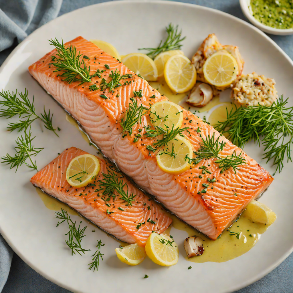 Pan-Seared Salmon with Garlic Dill Butter
