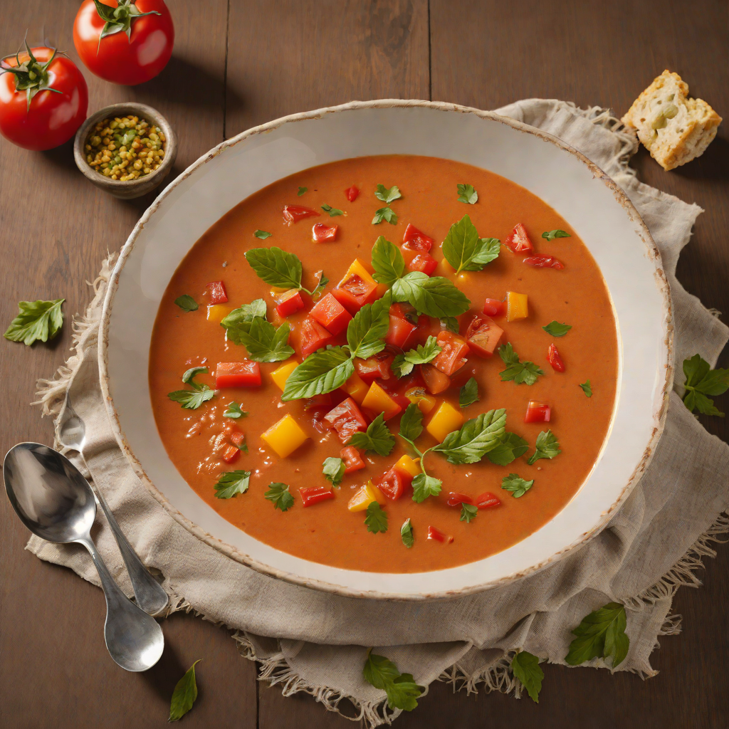 Spanish Tomato and Roasted Pepper Gazpacho