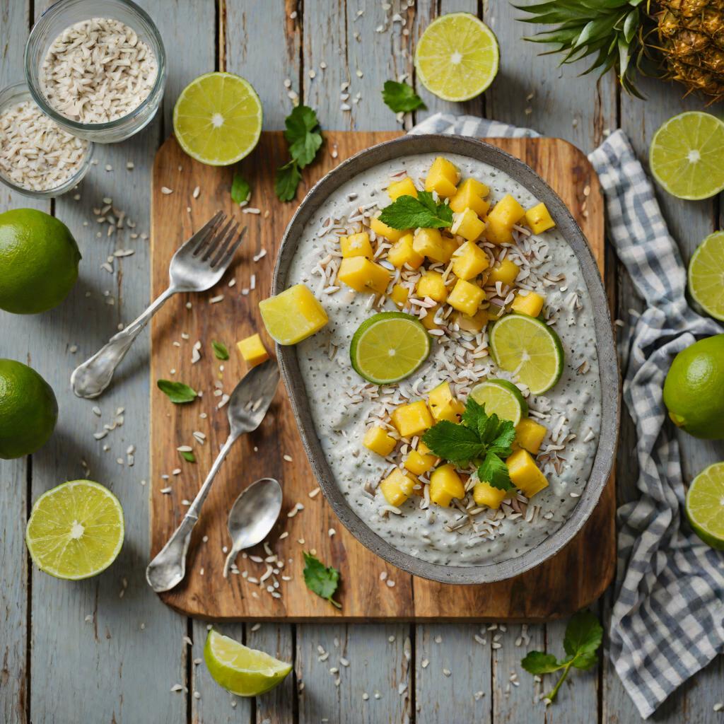 No-Bake Coconut Chia Pudding with Pineapple and Lime