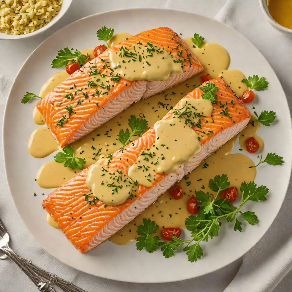 Pan-Roasted Salmon with Dijon Mustard and Herb Sauce