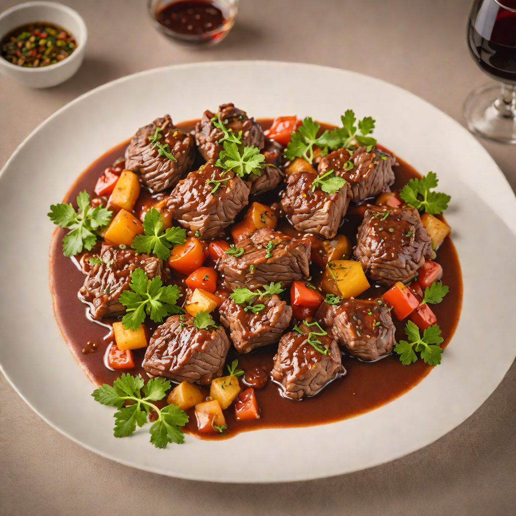 Slow-Cooked Lamb with Cinnamon and Tomato in Red Wine Sauce