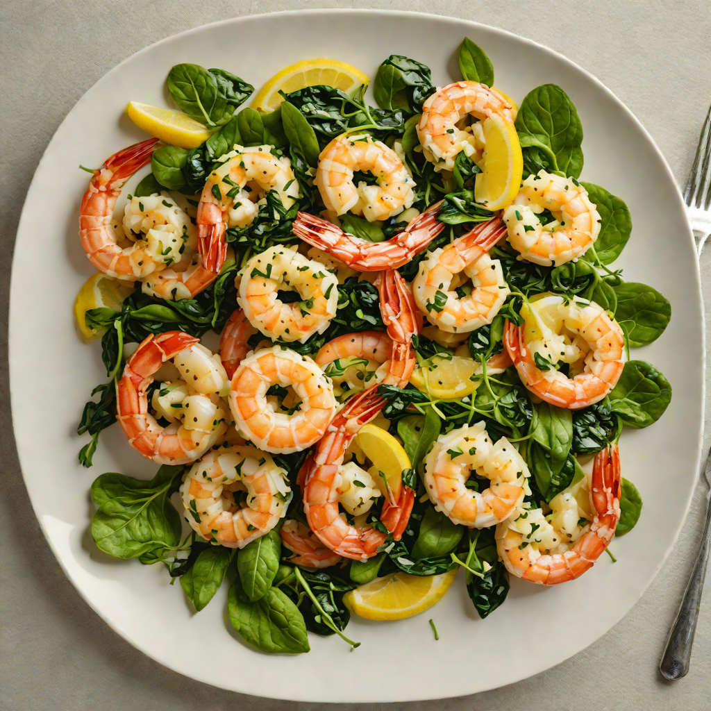 Sautéed Garlic Shrimp with Spinach and Lemon Butter