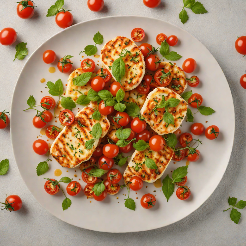 Pan-Fried Halloumi with Cherry Tomatoes and Oregano