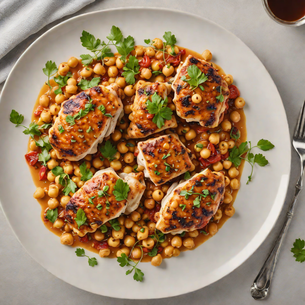 Pan-Seared Harissa Chicken Thighs with Chickpea Ragout