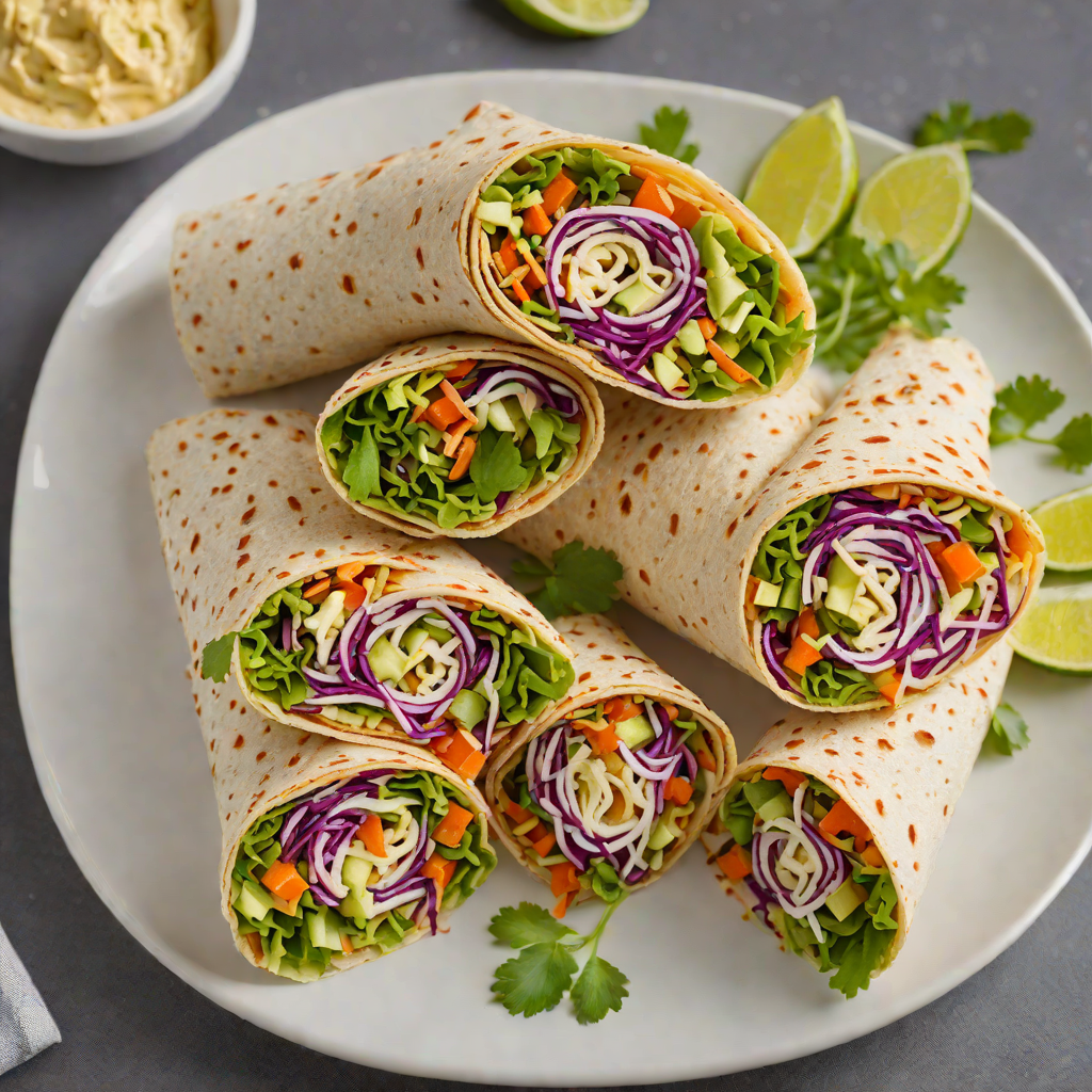 Halloumi and Hummus Veggie Wrap with Crunchy Slaw