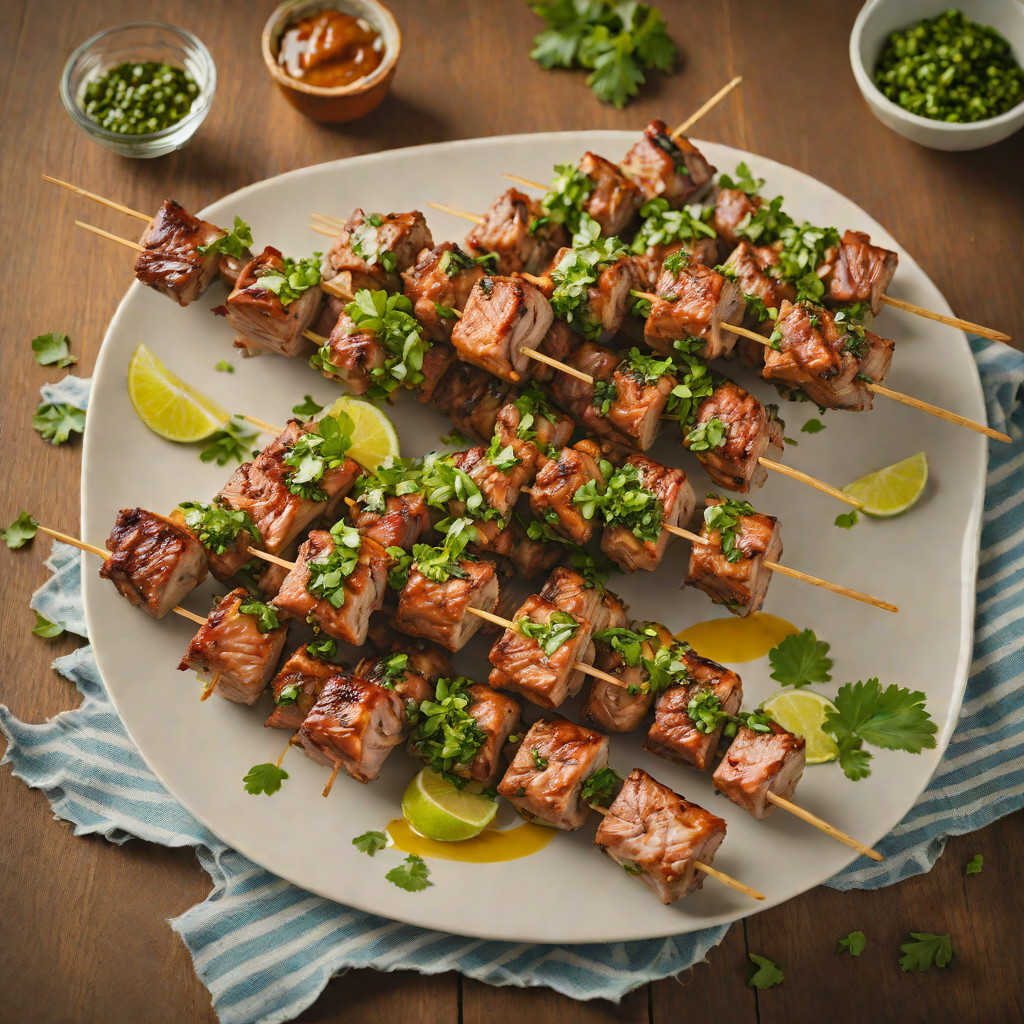 Wood-Fired Brazilian Pork Skewers with Chimichurri Sauce