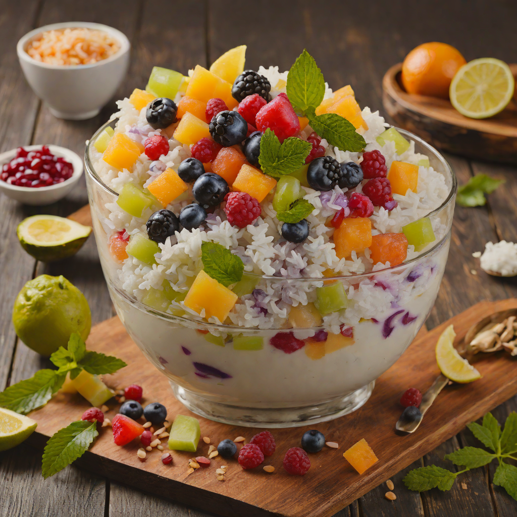 Halo-Halo Inspired Shaved Ice with Sweetened Beans and Tropical Fruits