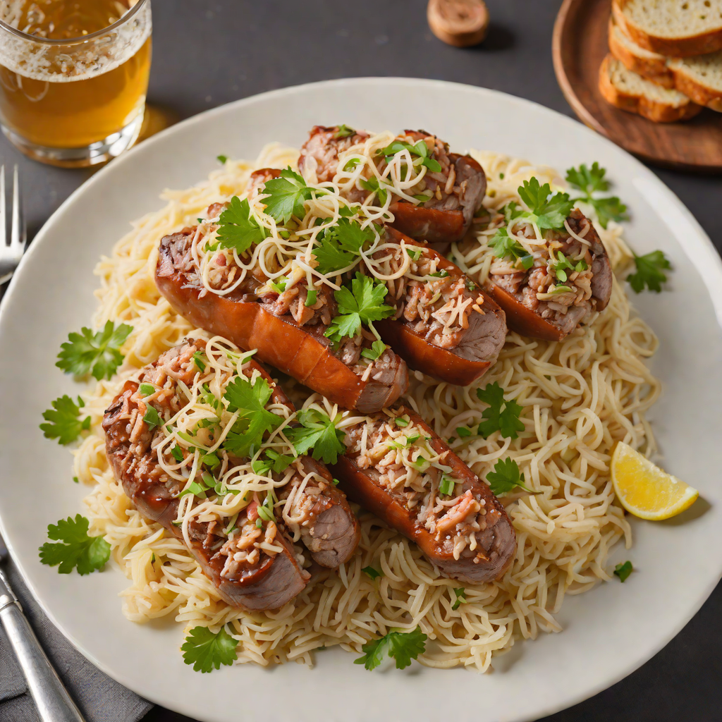 Craft Beer-Braised Bratwurst with Caraway Sauerkraut