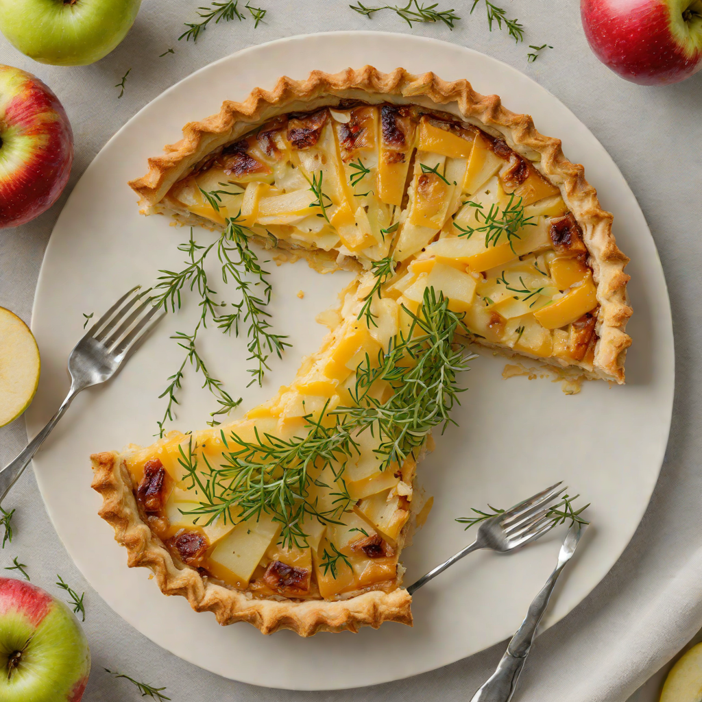 Regional English Apple and Cheddar Tart with Thyme