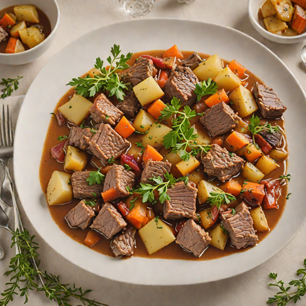 Thyme-Infused English Lamb Stew with Root Vegetables