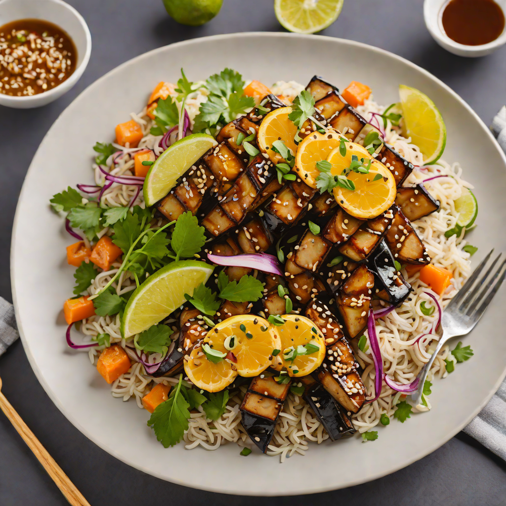 Sweet Citrus Miso-Glazed Eggplant Donburi