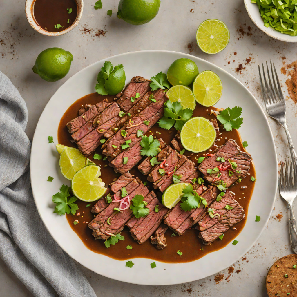 Slow-Cooked Salvadoran Beef Carne Asada with Fresh Lime