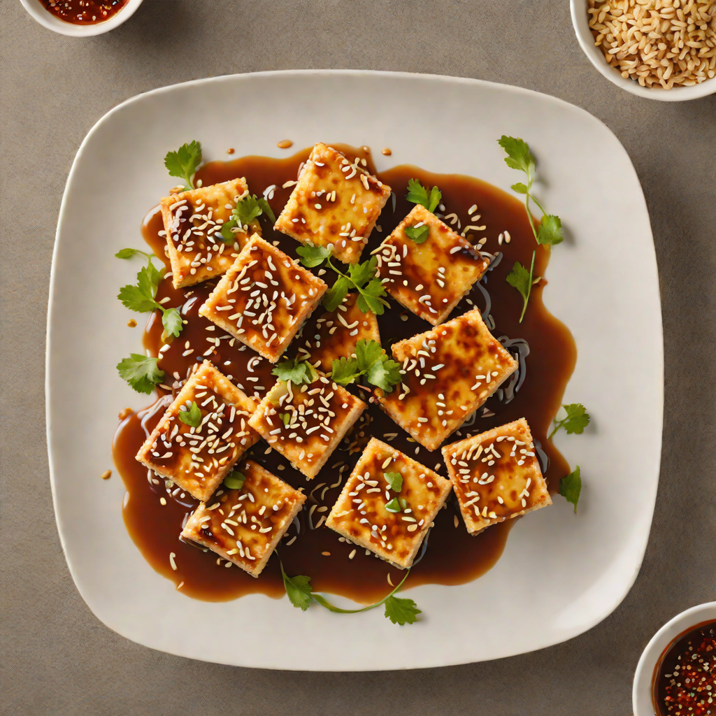 Crisp Pan-Fried Tofu with Spicy Sesame Ginger Glaze
