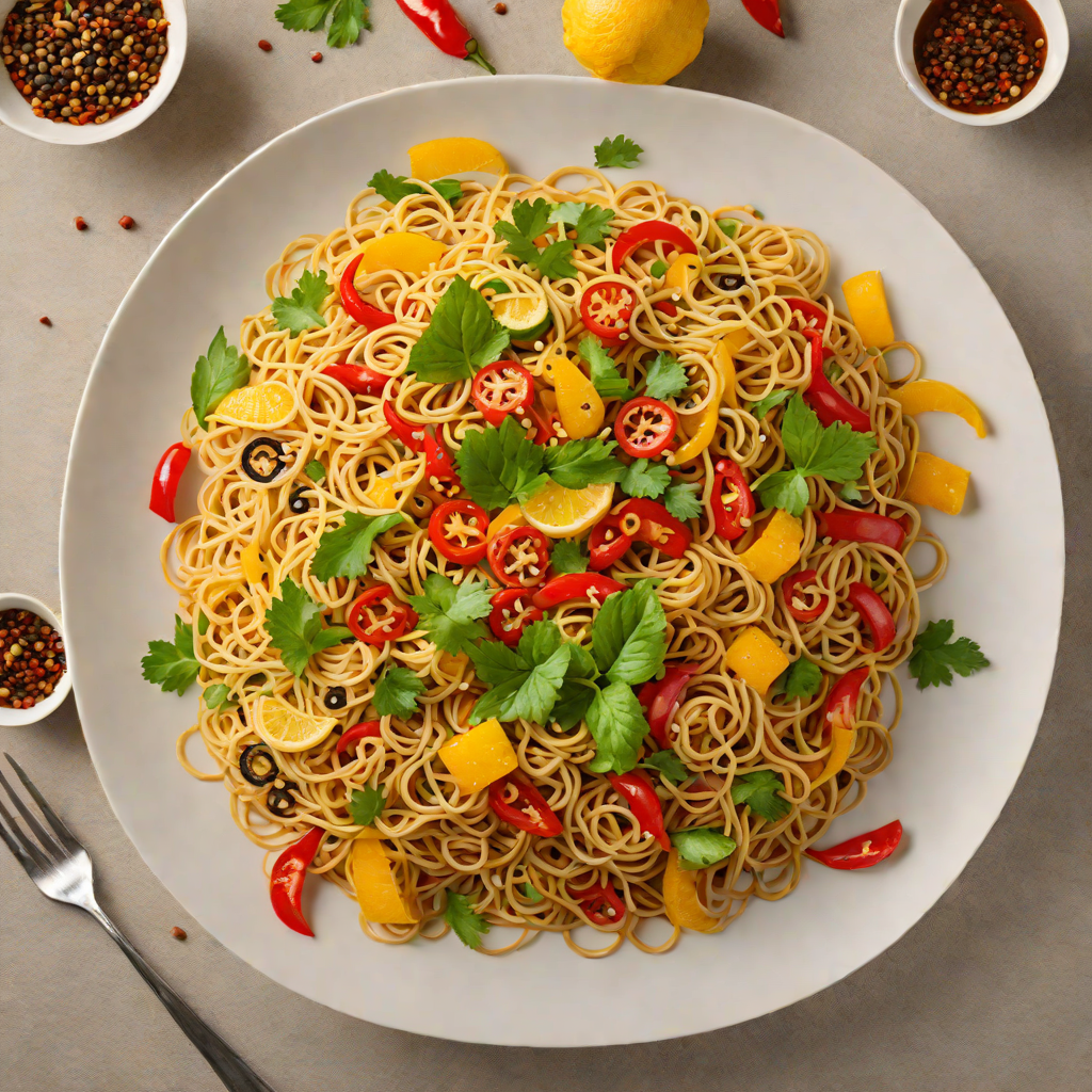 Stir-Fried Noodles with Demon Pepper and Citrus Vegetables