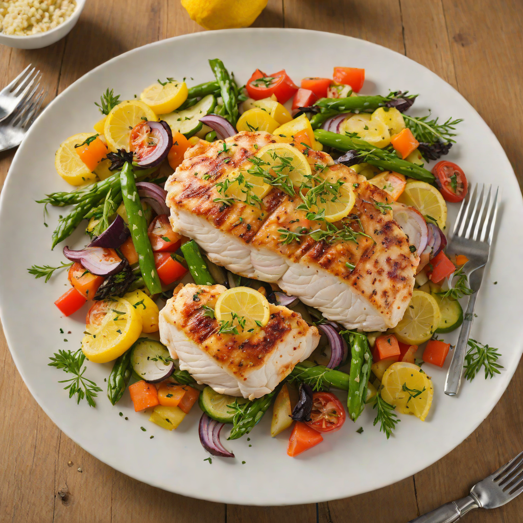 Pan-Seared Lemon-Thyme Chicken with Summer Vegetable Medley