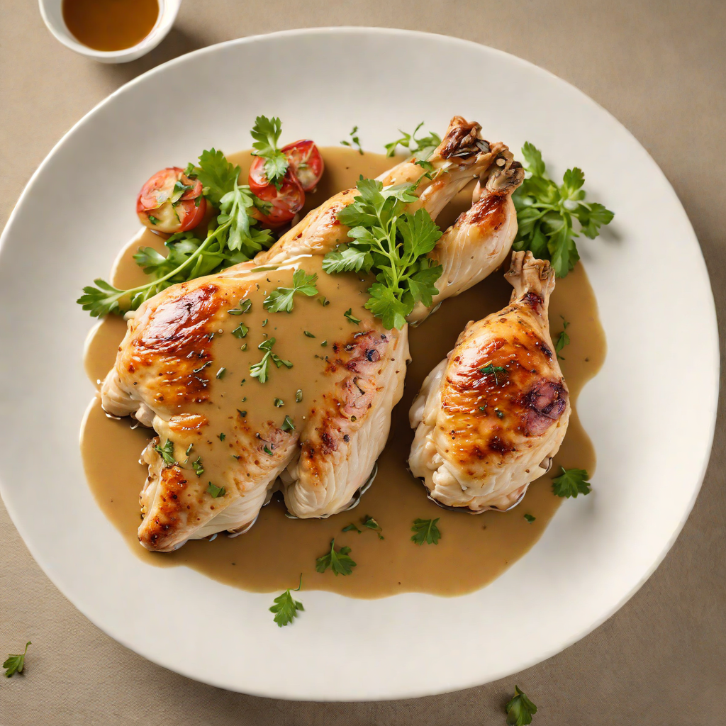 Pan-Roasted Chicken with Regional English Mustard and Herb Jus
