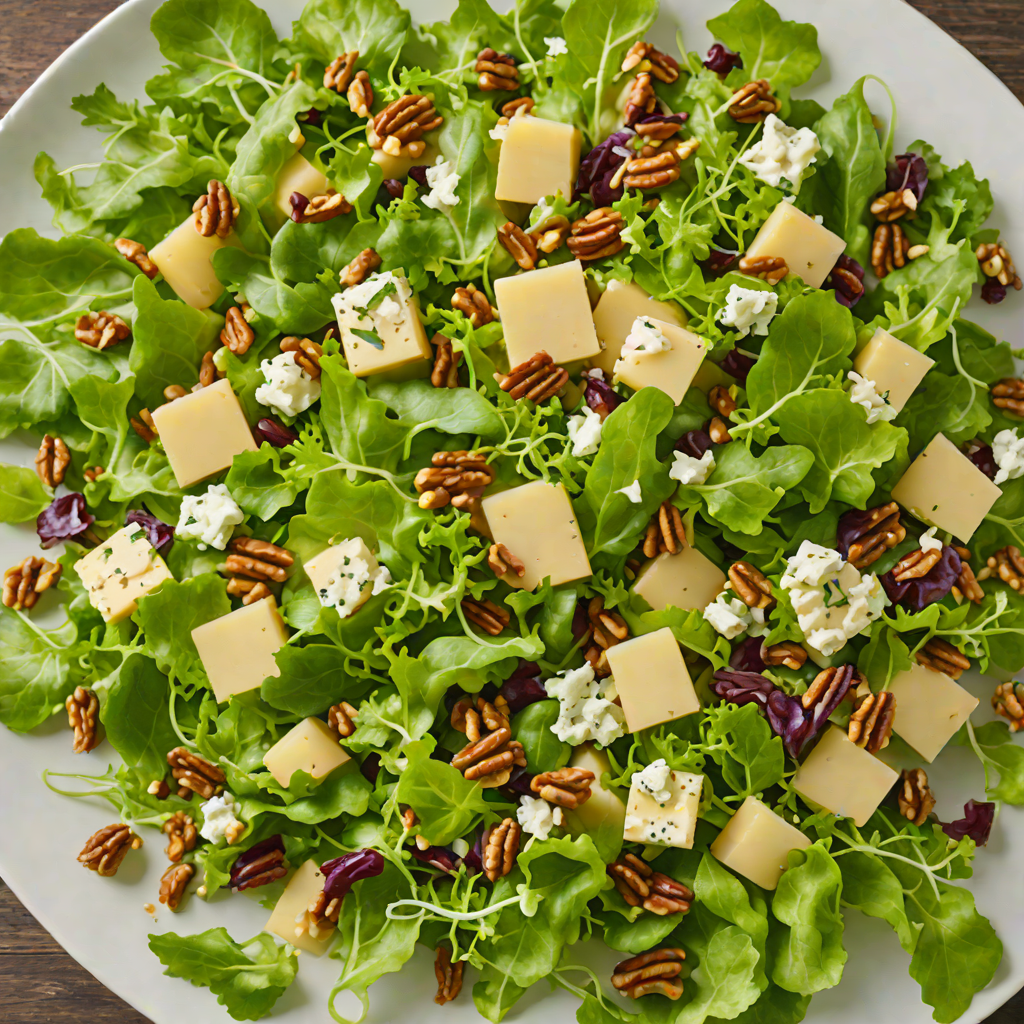 English Regional Stilton and Walnut Salad with Honey-Mustard Dressing