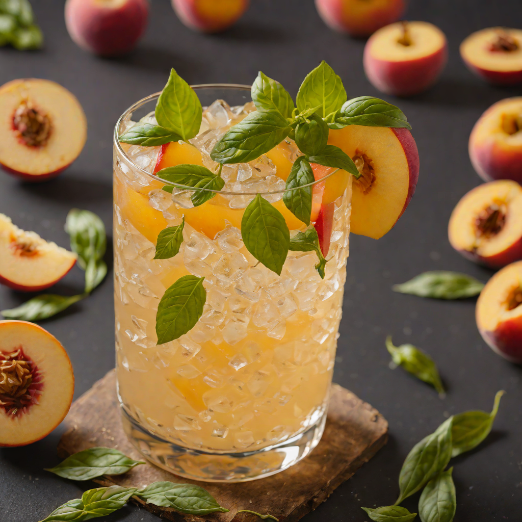 Ginger-Peach Fizz with Fresh Basil
