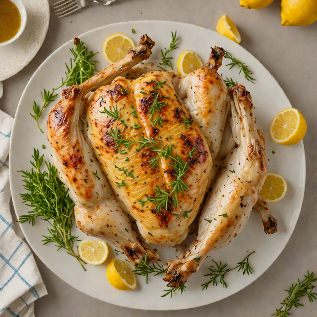 Slow-Roasted Lemon Thyme Chicken with Garlic Butter