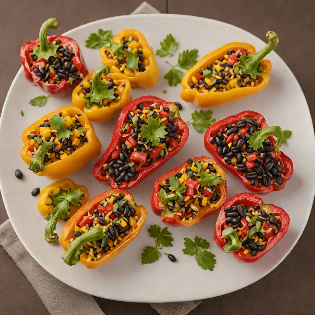 Black Bean and Farofa-Stuffed Roasted Bell Peppers