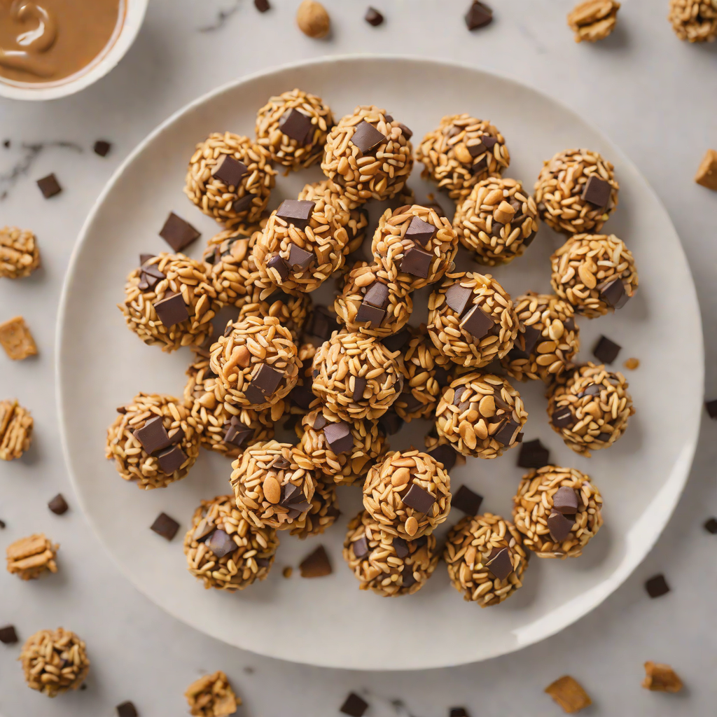 No-Bake Oatmeal Energy Bites with Peanut Butter and Dark Chocolate