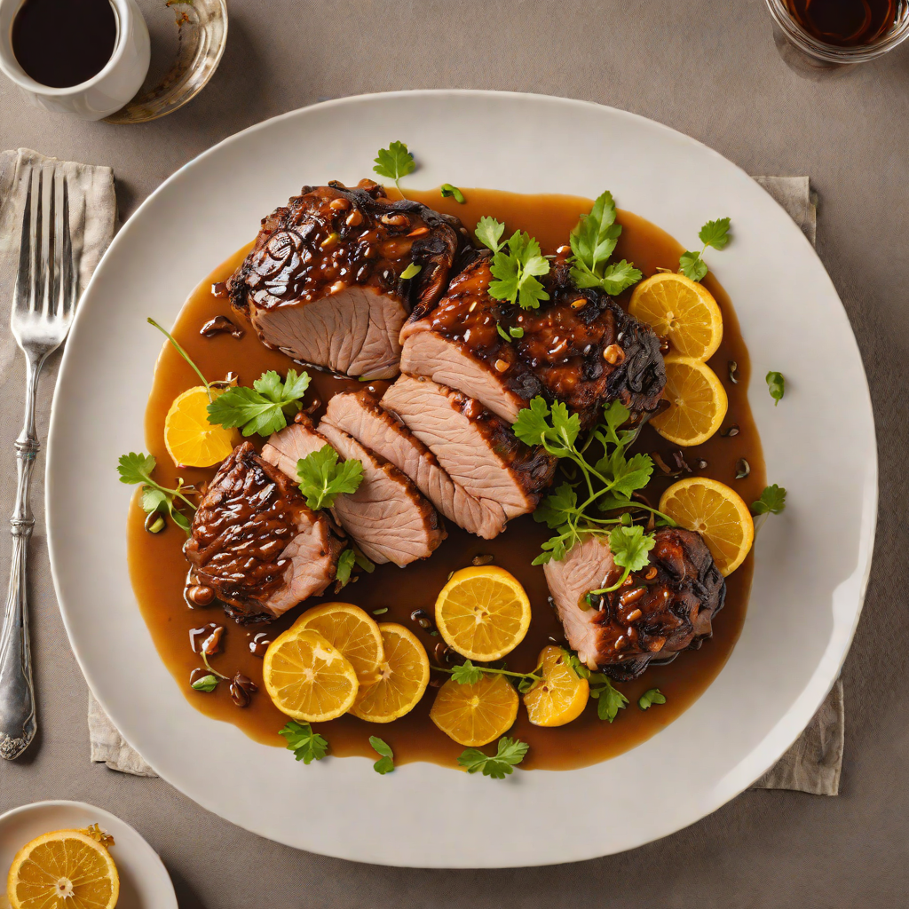 Braised Demon-Inspired Pork Shoulder with Spiced Citrus Glaze