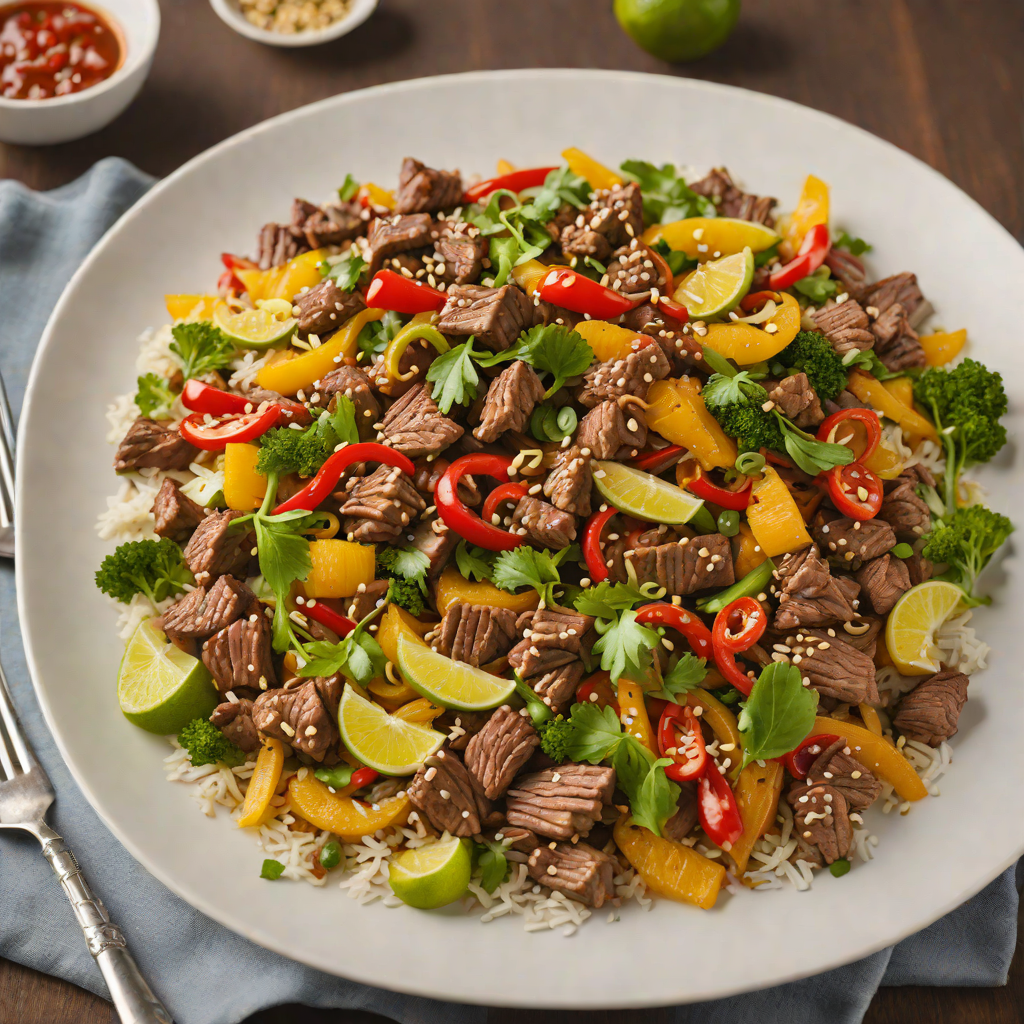 Spicy Citrus Beef Stir Fry with Garlic and Ginger