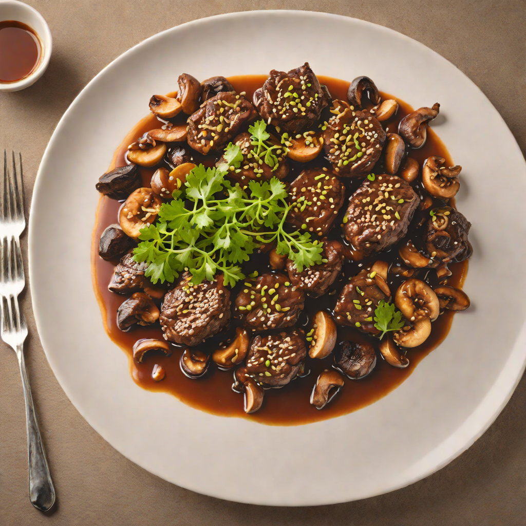 Braised Demon-Inspired Beef with Soy-Glazed Mushrooms