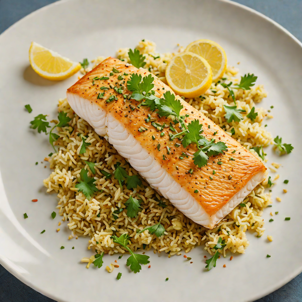 Pan-Roasted Cod with Spiced Cauliflower Rice and Lemon Zest