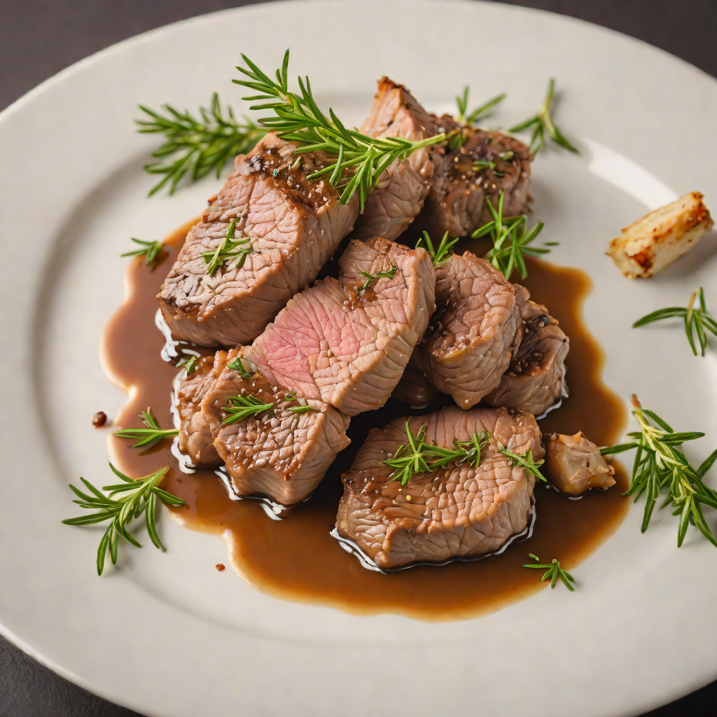 Pan-Roasted Lamb with Rosemary and Garlic Jus