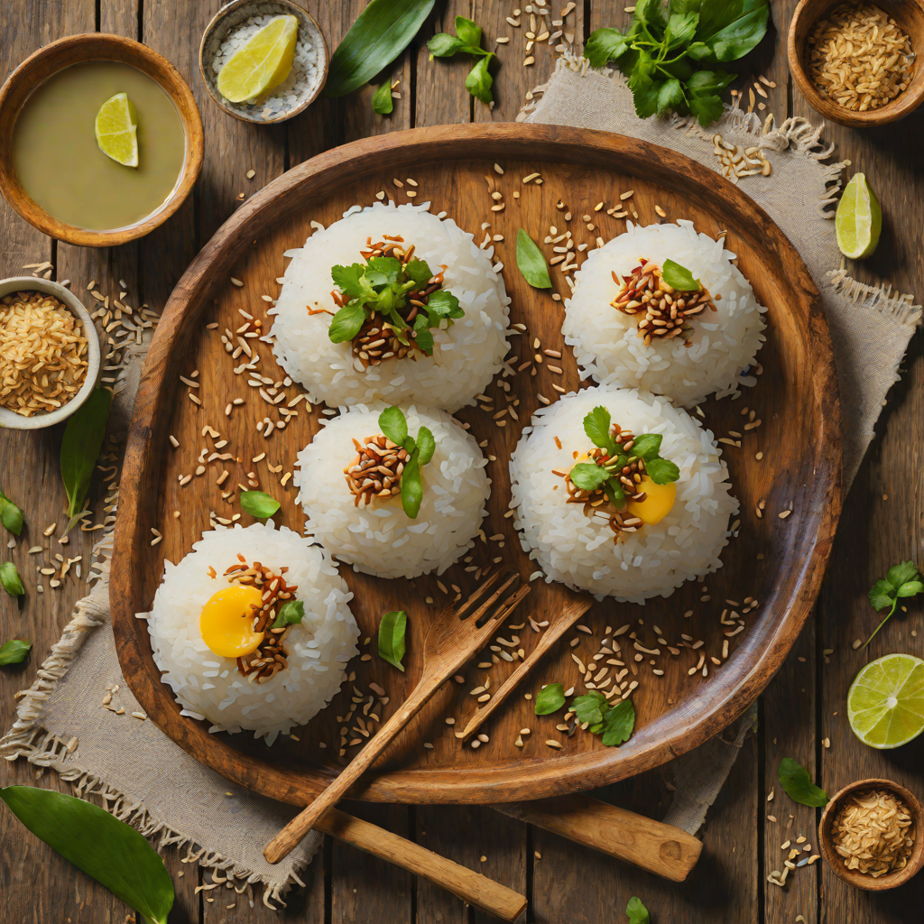 Steamed Coconut Sticky Rice with Mung Bean and Sesame