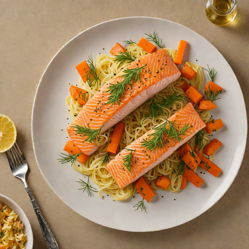 Citrus-Braised Salmon with Fennel and Roasted Carrots