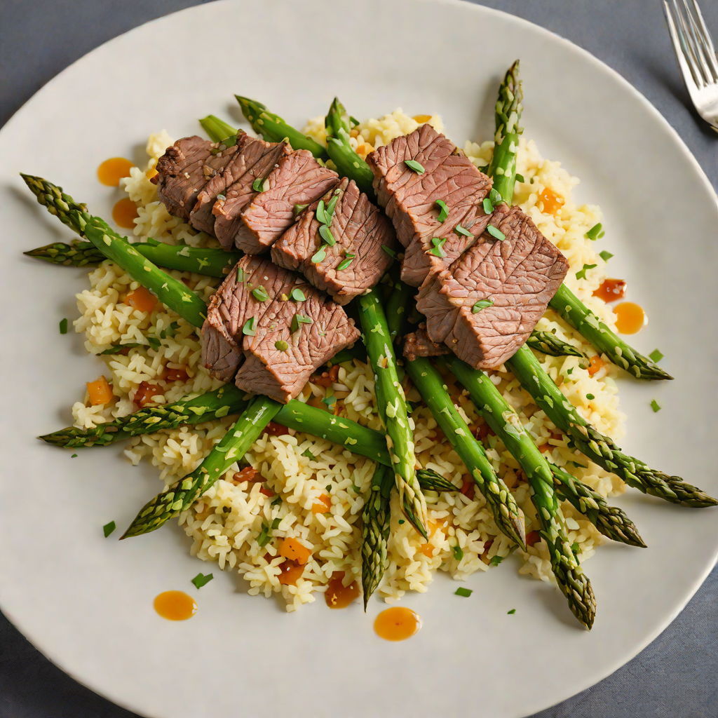 Citrus-Braised Beef with Cauliflower Rice and Roasted Asparagus