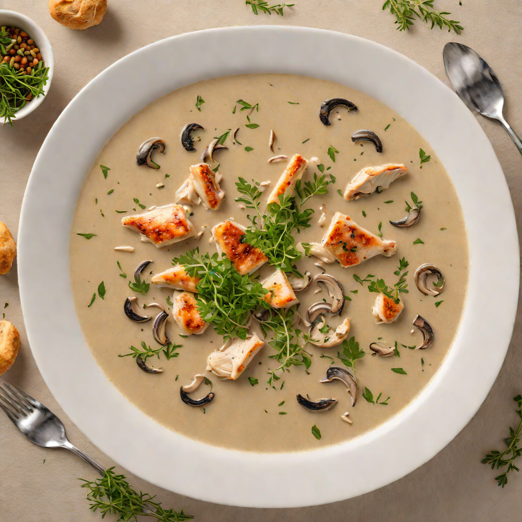 Low-Carb Chicken and Mushroom Soup with Thyme