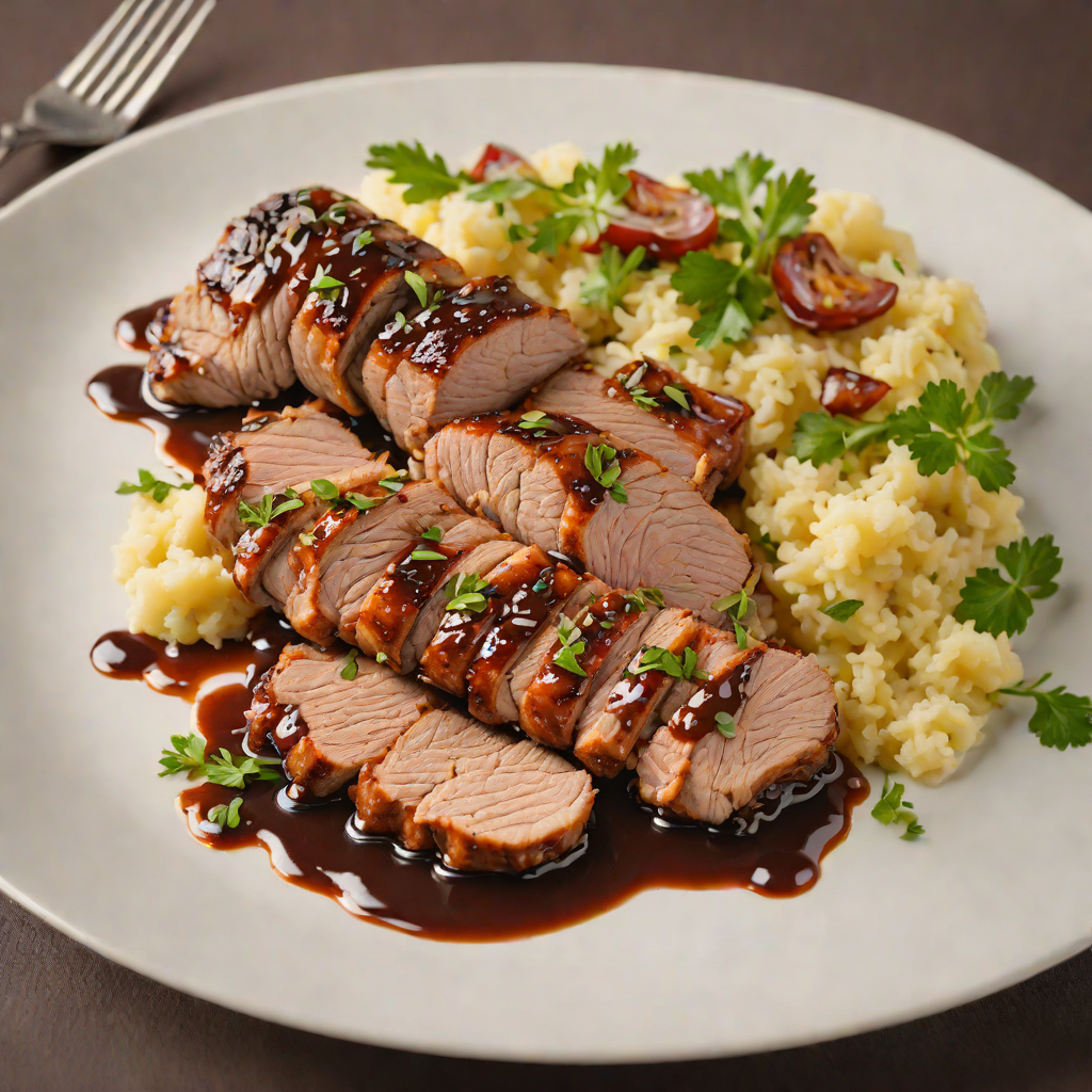 Balsamic-Glazed Pork Tenderloin with Garlic Mashed Potatoes