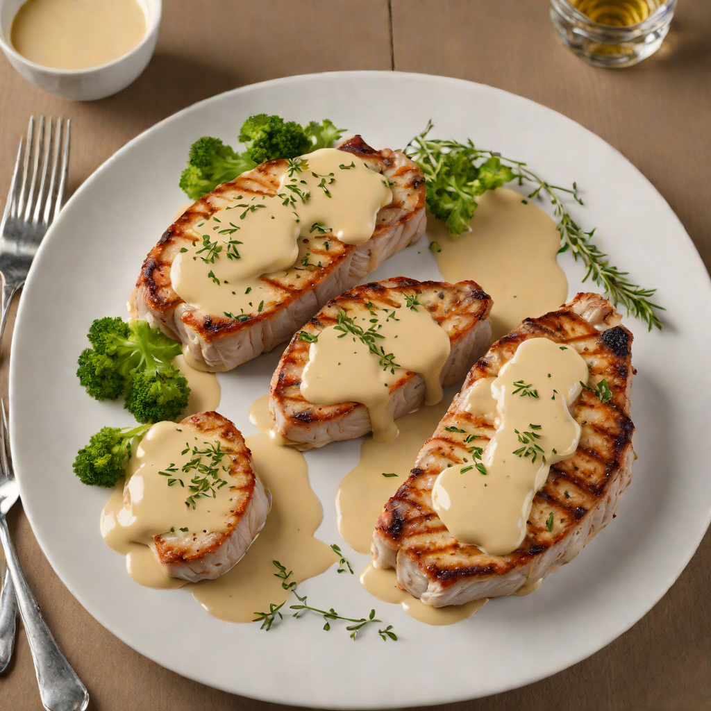 Pan-Seared Pork Chops with English Mustard Cream Sauce