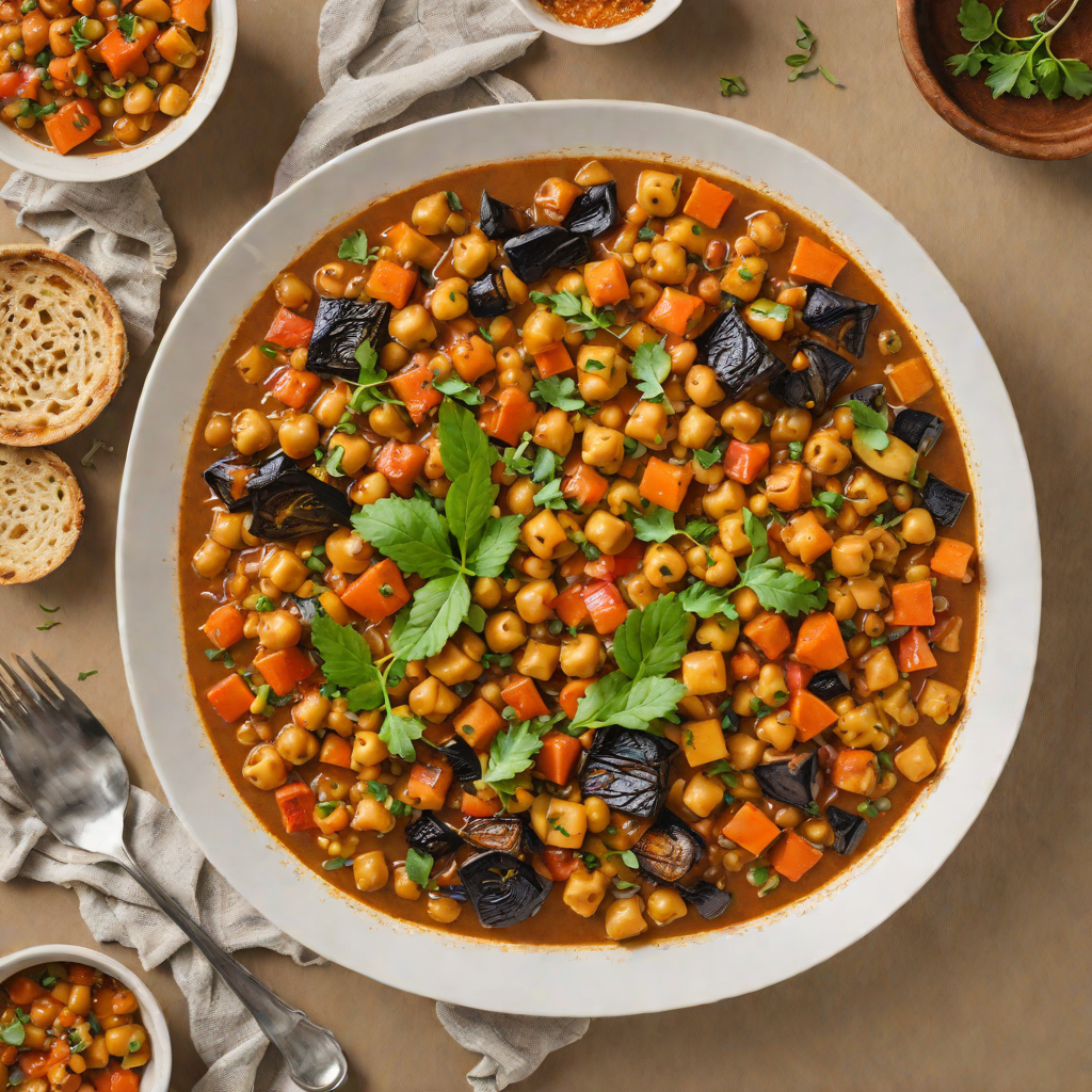 One-Pan Moroccan-Spiced Chickpea Stew with Roasted Vegetables