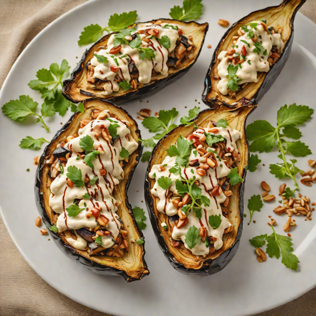 Half-Baked Mediterranean Eggplant with Tahini Drizzle