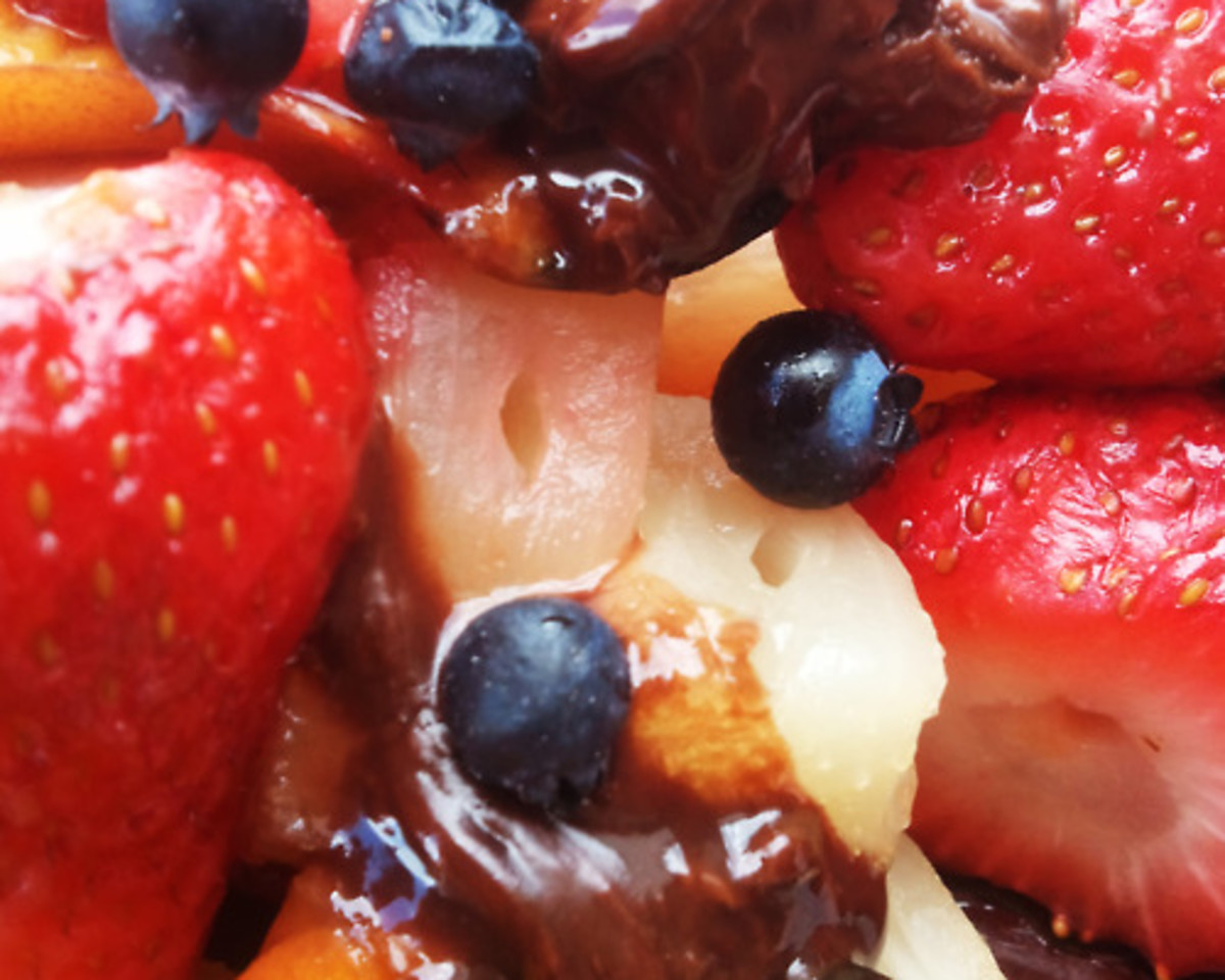 Confetti Fruit Skewers with Citrus Glaze