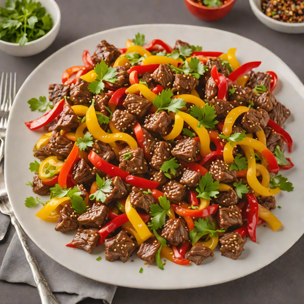 Sautéed Beef Stir Fry with Bell Peppers and Ginger