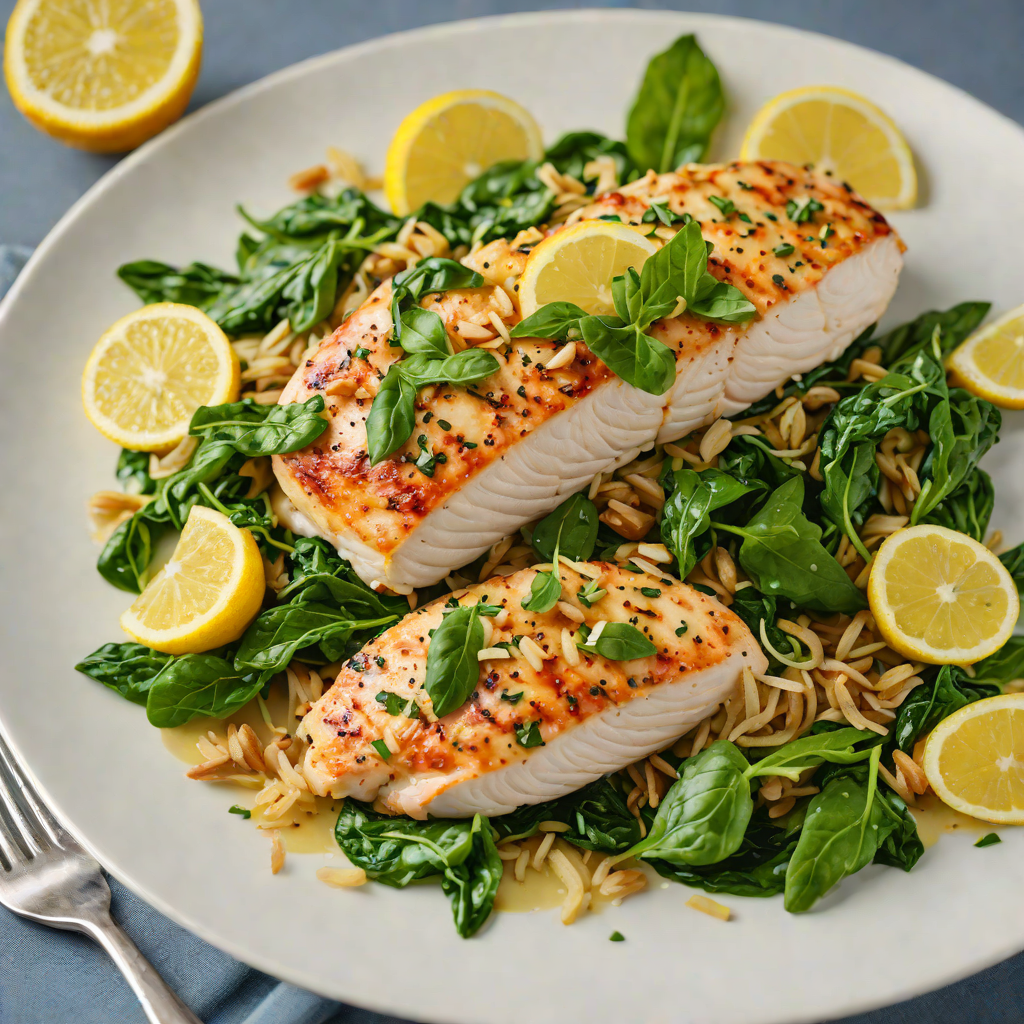 Pan-Seared Chicken Breast with Garlic Spinach and Lemon Zest