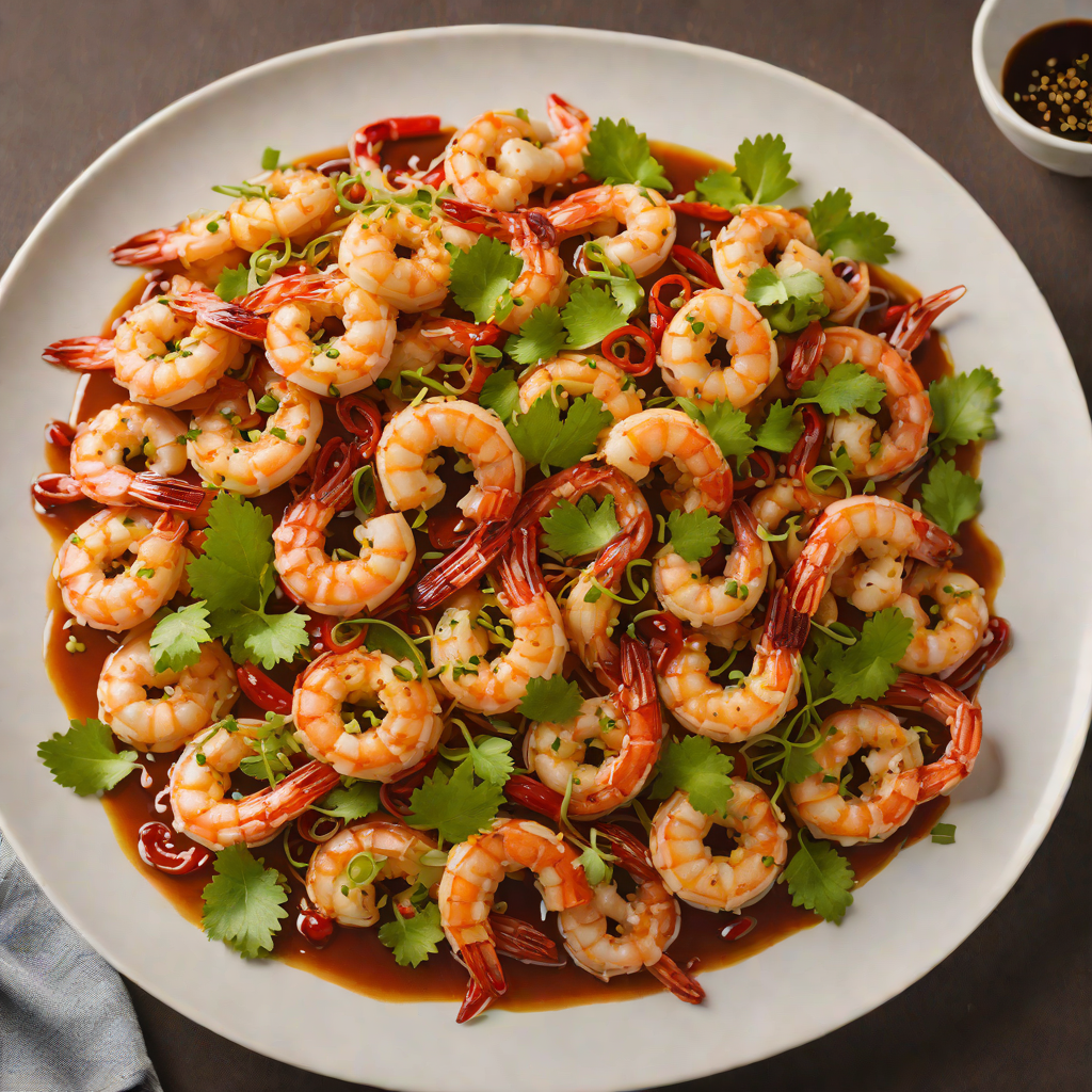 Stir-Fried Shrimp with Garlic and Chili in Soy-Ginger Glaze