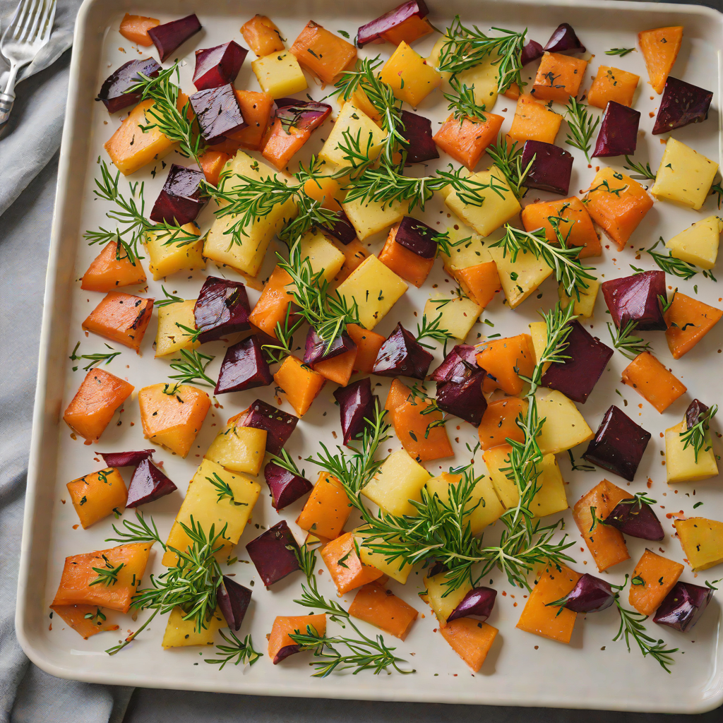 Maple-Glazed Root Vegetable Sheet Pan with Quebec Thyme