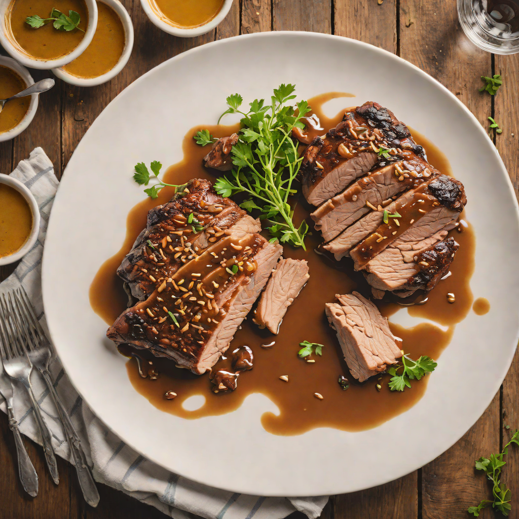 Slow-Braised Pork Shoulder with Maple and Mustard Glaze
