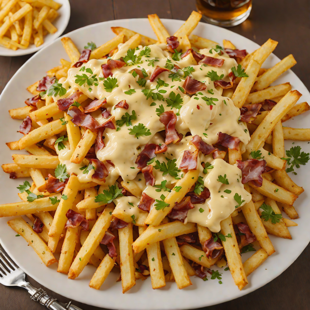 Creamy Cheddar and Bacon Poutine with Crispy Fries