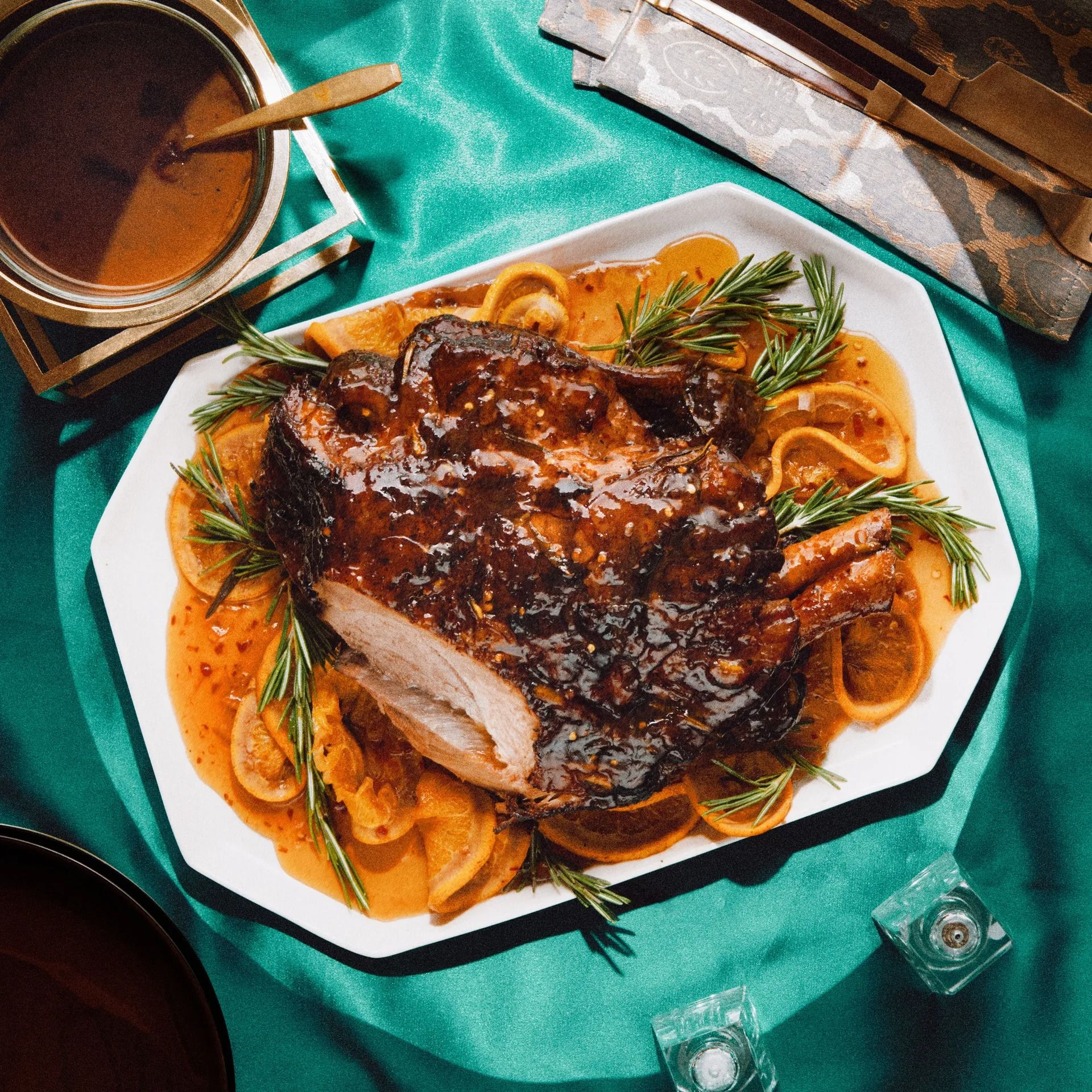 Slow-Roasted Pork Shoulder with Spiced Orange Glaze